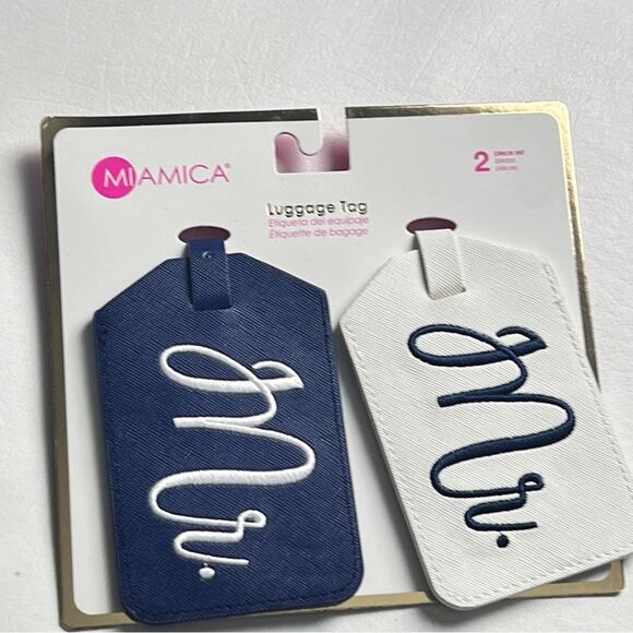 MI AMICA Newly Wed Flight Luggage Tags for Couple  Suitcase Accessories  NWT - Picture 1 of 12